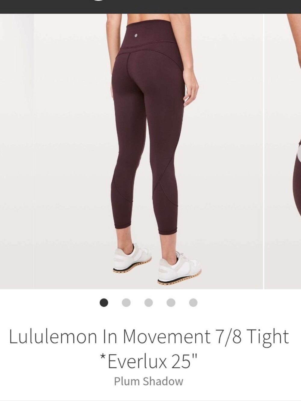 Lululemon In Movement 7/8 Tight Everlux 25in Leggings in Plum Shadow Size 4